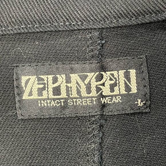 Zephyren Mens Black Hooded Long Jacket J-Fashion Visual Kei Streetwear Grunge L - Picture 6 of 9